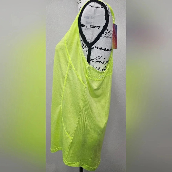 Quccefods Women's Mesh Athletic Sleeveless Workout Tank Tops Neon Green 2XL NWT - Picture 4 of 12